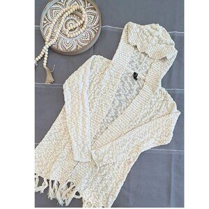 O'Neill Fringed Boho Sweater / Beach Coverup with hood